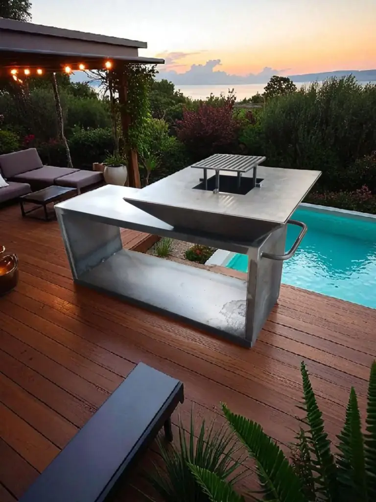 brasero carré caisson long 